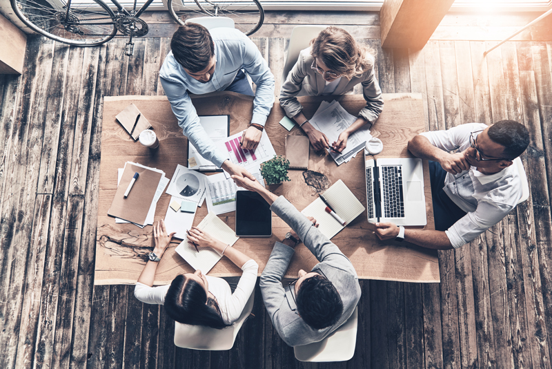Yasmin Sethi Consulting Team Boardroom Meeting Table Overhead Tools